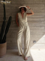 Summer White Linen Two Piece Set 4